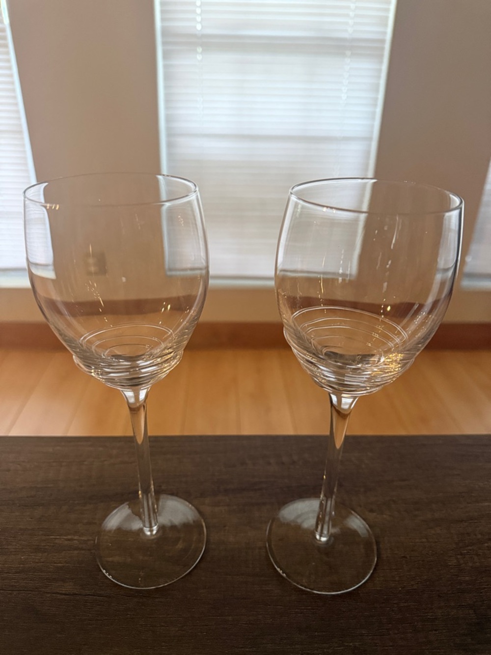 PAIR of Waterford Crystal John Rocha Folio Wine Glasses: Elegant Pair